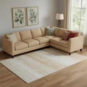 HomeRoots 10' X 14' Stylish Copper and Ivory Striped Washable Area Rug with UV Protection for Family Homes 668113