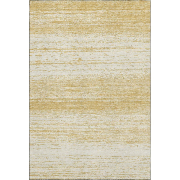 HomeRoots 8' X 10' Elegant Gold and Ivory Striped Area Rug - Washable, Durable, UV Protected for Any Home 668117