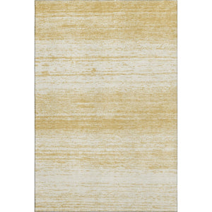 HomeRoots 10' X 14' Gold and Ivory Striped Washable Area Rug with UV Protection for Stylish Living Spaces 668119