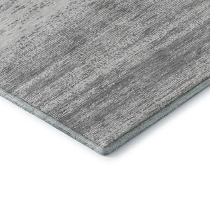 HomeRoots 10' Gray & Silver Striped Area Rug - Washable, UV-Protected, Durable & Stylish for Any Space! 668125