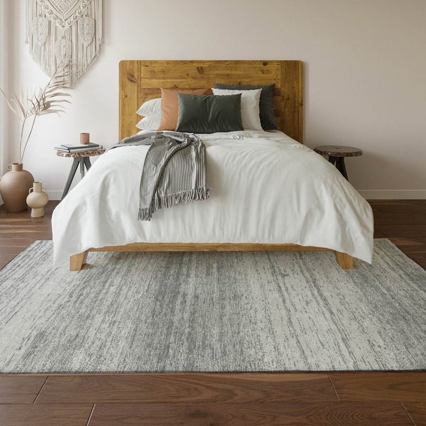 HomeRoots 10' Gray & Silver Striped Area Rug - Washable, UV-Protected, Durable & Stylish for Any Space! 668125