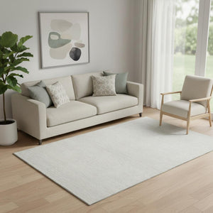 HomeRoots 5' X 8' Ivory And Beige Striped Washable Area Rug - Durable, Stain Resistant, UV Protected Design! 668127