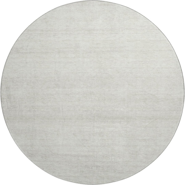 HomeRoots 8' Ivory and Beige Striped Washable Round Rug – Durable, UV Protected, Perfect for High-Traffic Areas! 668128