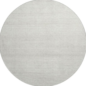 HomeRoots 8' Ivory and Beige Striped Washable Round Rug – Durable, UV Protected, Perfect for High-Traffic Areas! 668128