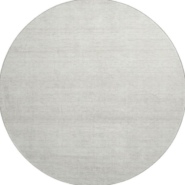 HomeRoots 8' Ivory and Beige Striped Washable Round Rug – Durable, UV Protected, Perfect for High-Traffic Areas! 668128