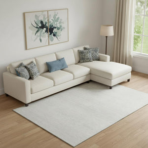 HomeRoots 8' X 10' Ivory and Beige Striped Washable Area Rug - Durable, Stain-Resistant, UV Protected Design! 668129