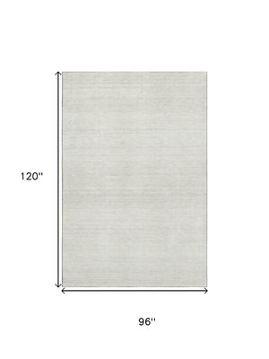 HomeRoots 8' X 10' Ivory and Beige Striped Washable Area Rug - Durable, Stain-Resistant, UV Protected Design! 668129