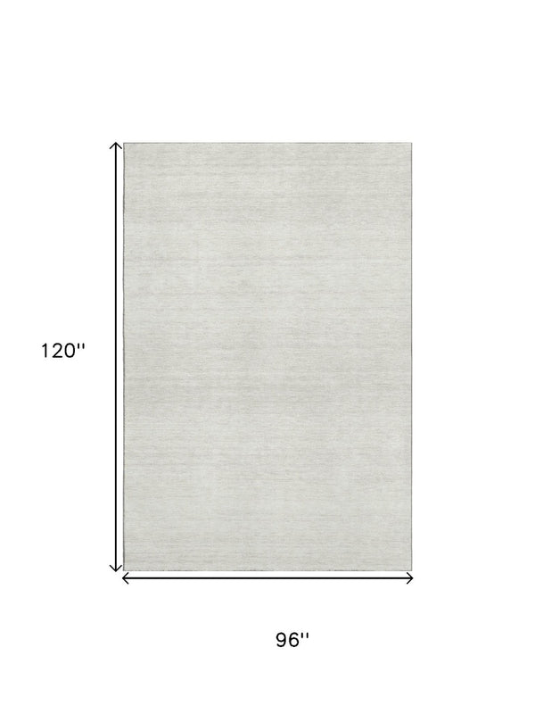 HomeRoots 8' X 10' Ivory and Beige Striped Washable Area Rug - Durable, Stain-Resistant, UV Protected Design! 668129
