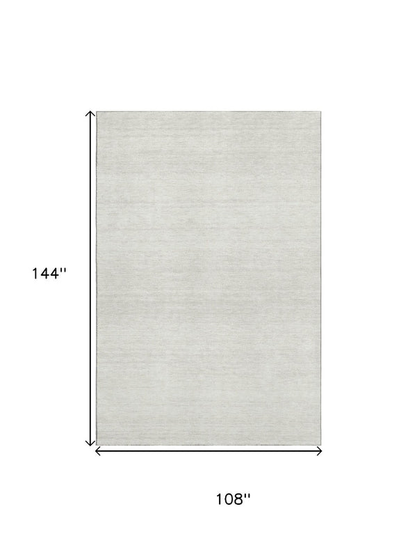 HomeRoots 9' X 12' Ivory And Beige Striped Area Rug - Soft, Washable, UV-Protected Design for High-Traffic Spaces 668130