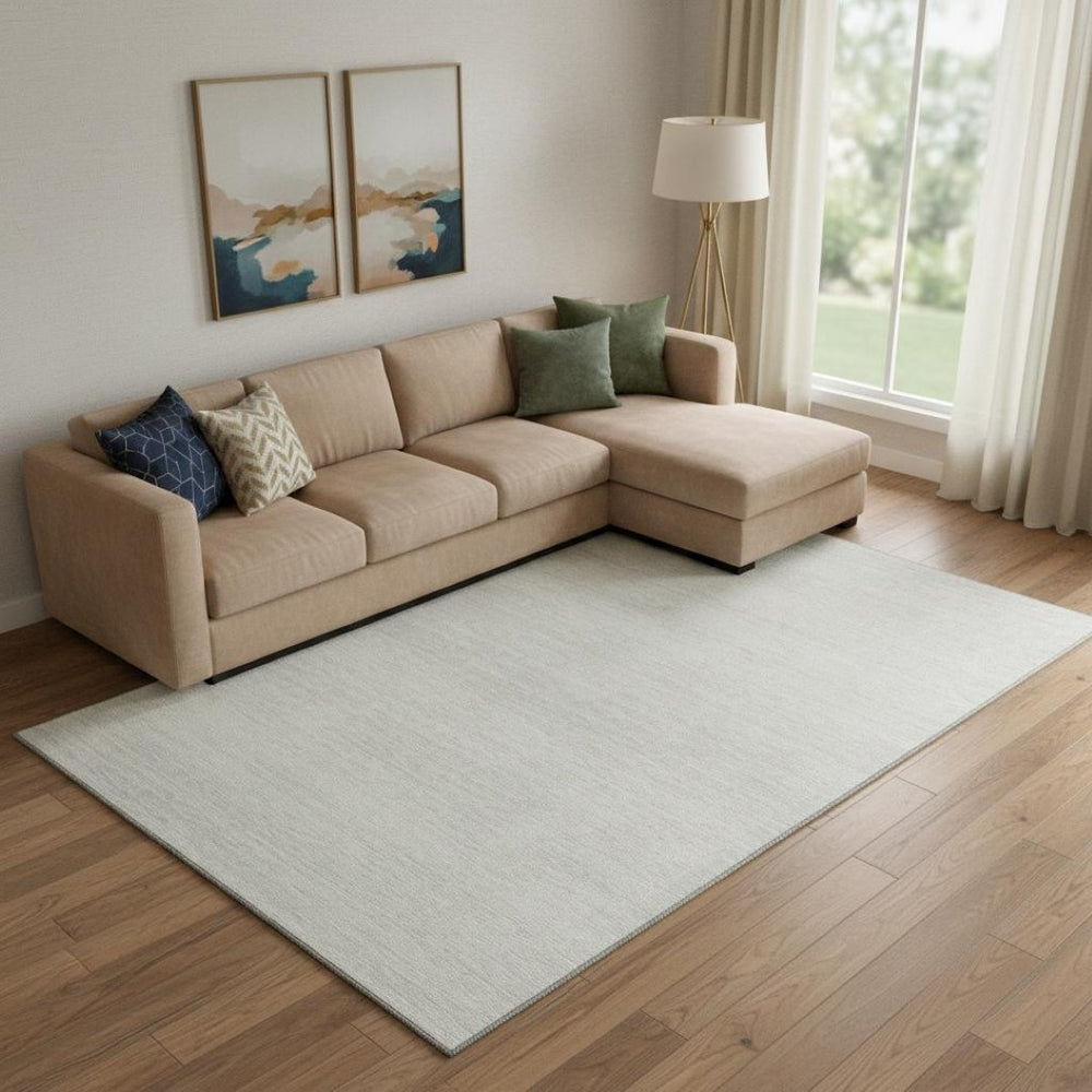 HomeRoots 9' X 12' Ivory And Beige Striped Area Rug - Soft, Washable, UV-Protected Design for High-Traffic Spaces 668130