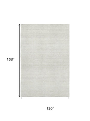 HomeRoots 10' X 14' Ivory and Beige Striped Area Rug – Washable, UV Protected, Durable, and Stain Resistant! 668131