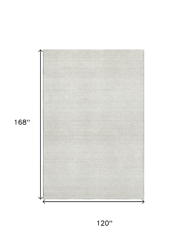 HomeRoots 10' X 14' Ivory and Beige Striped Area Rug – Washable, UV Protected, Durable, and Stain Resistant! 668131