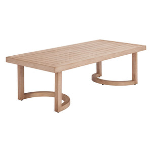 HomeRoots 51" Brown Aluminum Outdoor Coffee Table - Stylish, Durable, Low-Maintenance for Patios & Decks! 668132