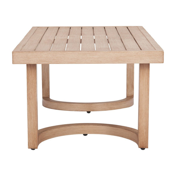 HomeRoots 51" Brown Aluminum Outdoor Coffee Table - Stylish, Durable, Low-Maintenance for Patios & Decks! 668132