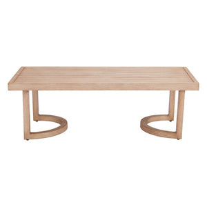 HomeRoots 51" Brown Aluminum Outdoor Coffee Table - Stylish, Durable, Low-Maintenance for Patios & Decks! 668132