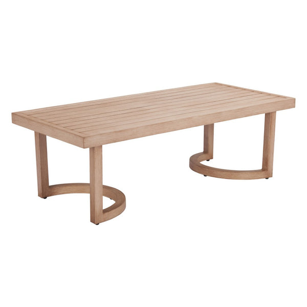 HomeRoots 51" Brown Aluminum Outdoor Coffee Table - Stylish, Durable, Low-Maintenance for Patios & Decks! 668132