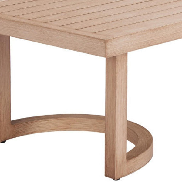HomeRoots 51" Brown Aluminum Outdoor Coffee Table - Stylish, Durable, Low-Maintenance for Patios & Decks! 668132