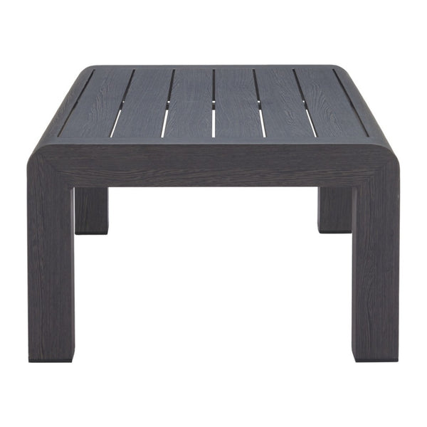 HomeRoots 48" Black Aluminum Outdoor Coffee Table – Sleek, Weather-Resistant Design for Modern Patios & Decks 668134