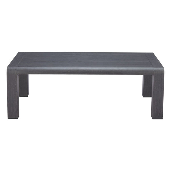 HomeRoots 48" Black Aluminum Outdoor Coffee Table – Sleek, Weather-Resistant Design for Modern Patios & Decks 668134