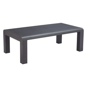 HomeRoots 48" Black Aluminum Outdoor Coffee Table – Sleek, Weather-Resistant Design for Modern Patios & Decks 668134