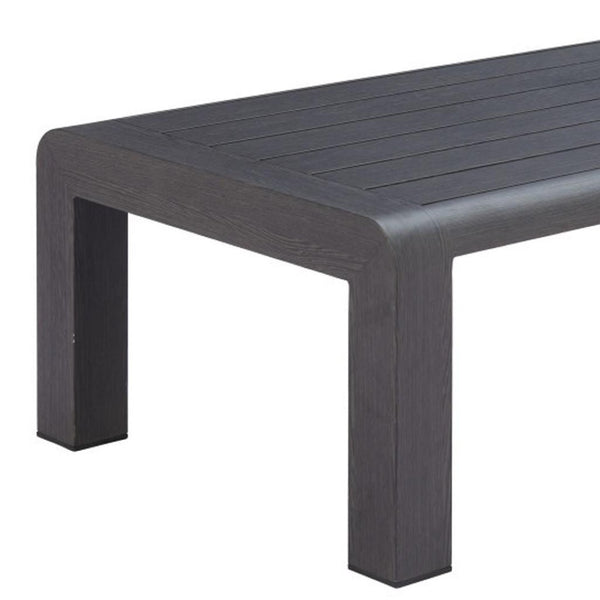 HomeRoots 48" Black Aluminum Outdoor Coffee Table – Sleek, Weather-Resistant Design for Modern Patios & Decks 668134