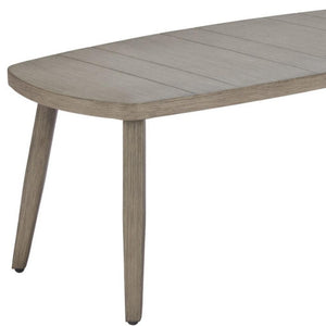 HomeRoots 43" Brown Aluminum Outdoor Coffee Table - Stylish, Durable & Low-Maintenance for Your Patio Gathering 668136