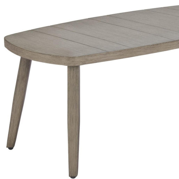 HomeRoots 43" Brown Aluminum Outdoor Coffee Table - Stylish, Durable & Low-Maintenance for Your Patio Gathering 668136