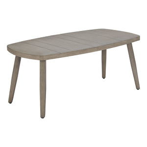 HomeRoots 43" Brown Aluminum Outdoor Coffee Table - Stylish, Durable & Low-Maintenance for Your Patio Gathering 668136