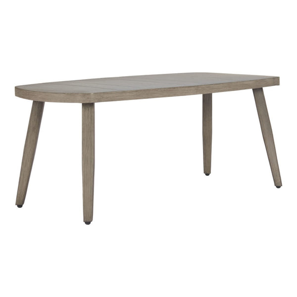 HomeRoots 43" Brown Aluminum Outdoor Coffee Table - Stylish, Durable & Low-Maintenance for Your Patio Gathering 668136