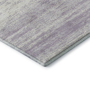 HomeRoots 8' Lavender Striped Round Washable Rug with UV Protection - Durable, Easy-Care for Home or Patio 668137