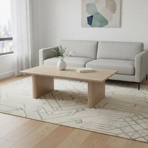 HomeRoots 48" Natural Aluminum Outdoor Coffee Table – Stylish, Durable, and Weather-Resistant for Every Season! 668138