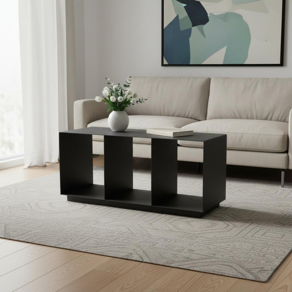 HomeRoots 36" Charcoal Aluminum Outdoor Coffee Table - Modern, Durable Design for Stylish Patios & Gatherings 668140