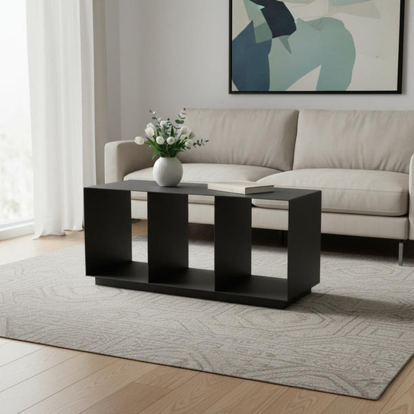 HomeRoots 36" Charcoal Aluminum Outdoor Coffee Table - Modern, Durable Design for Stylish Patios & Gatherings 668140