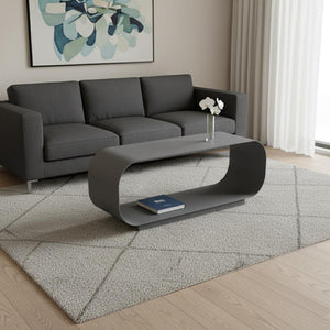 HomeRoots 39" Charcoal Aluminum Outdoor Coffee Table - Sleek, Durable & Stylish for Patio, Deck, or Porch Use 668142