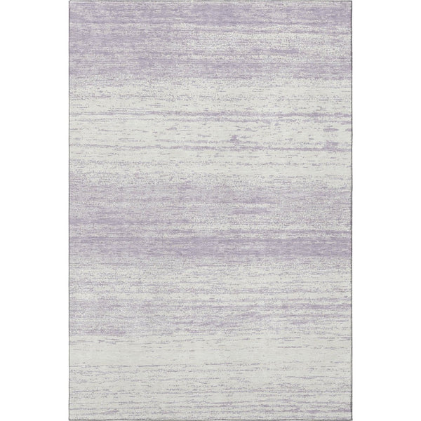HomeRoots 10' X 14' Lavender and Ivory Striped Area Rug – Durable, Washable, UV Protected for Family Living Spaces 668143