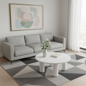 HomeRoots 34" White Rounded Aluminum Outdoor Coffee Table - Elegant, Durable, and Perfect for Patios & Gardens 668144