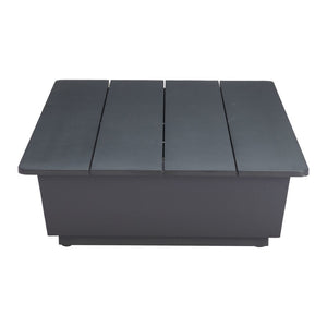 HomeRoots 50" Black Aluminum Outdoor Coffee Table - Stylish, Durable, Lightweight Design for Patios & Lounges 668146