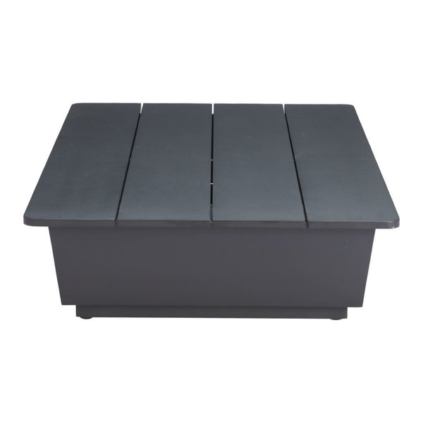 HomeRoots 50" Black Aluminum Outdoor Coffee Table - Stylish, Durable, Lightweight Design for Patios & Lounges 668146