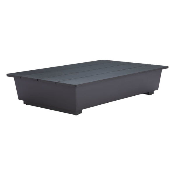 HomeRoots 50" Black Aluminum Outdoor Coffee Table - Stylish, Durable, Lightweight Design for Patios & Lounges 668146