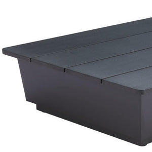 HomeRoots 50" Black Aluminum Outdoor Coffee Table - Stylish, Durable, Lightweight Design for Patios & Lounges 668146