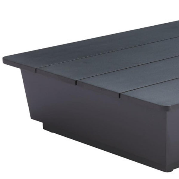 HomeRoots 50" Black Aluminum Outdoor Coffee Table - Stylish, Durable, Lightweight Design for Patios & Lounges 668146