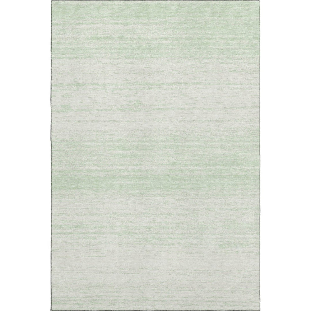 HomeRoots 5' X 8' Mint Green Striped Washable Area Rug with UV Protection - Perfect for Homes with Kids & Pets! 668147