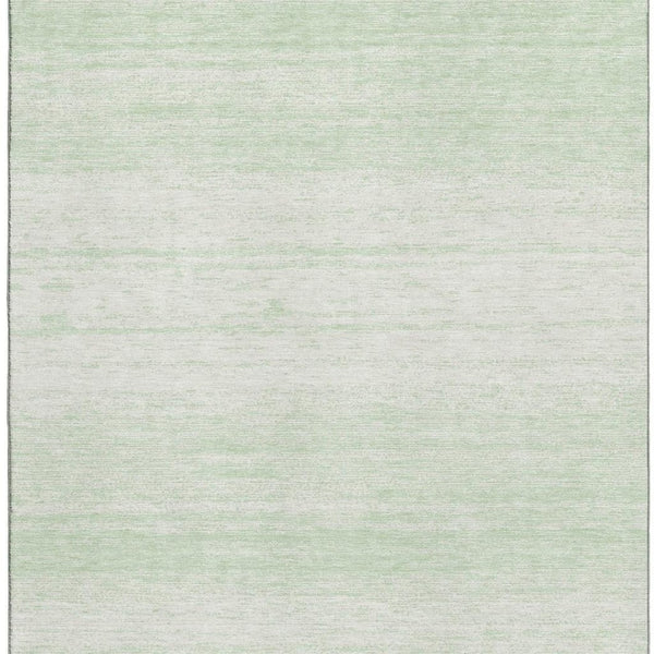 HomeRoots 5' X 8' Mint Green Striped Washable Area Rug with UV Protection - Perfect for Homes with Kids & Pets! 668147