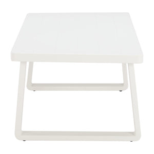 HomeRoots 43" White Aluminum Outdoor Coffee Table - Stylish, Durable & Weather-Resistant for Your Patio Oasis 668148