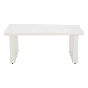 HomeRoots 43" White Aluminum Outdoor Coffee Table - Stylish, Durable & Weather-Resistant for Your Patio Oasis 668148