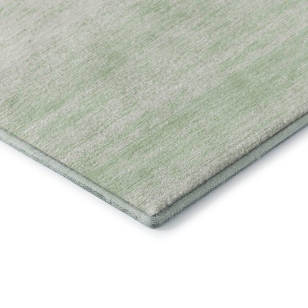 HomeRoots 8' Stylish Mint Green and Ivory Striped Round Rug - Durable, Washable, UV Protected for High Traffic Areas 668149