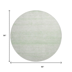 HomeRoots 8' Stylish Mint Green and Ivory Striped Round Rug - Durable, Washable, UV Protected for High Traffic Areas 668149