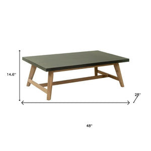 HomeRoots 48" Dark Gray Concrete Outdoor Coffee Table - Stylish, Durable Design for Patios, Decks & Pools 668150