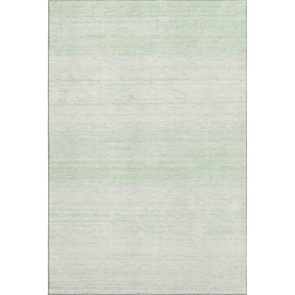 HomeRoots 8' X 10' Mint Green & Ivory Striped Washable Area Rug with UV Protection for Kids and Pets 668151