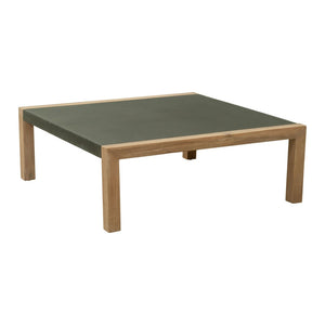HomeRoots 36" Gray Square Concrete Outdoor Coffee Table - Modern, Durable Design for Effortless Entertaining & Relaxation 668154